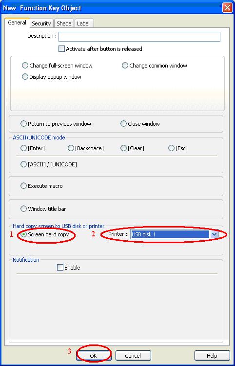 Использование функции “Screen hard copy” EasyBuilder Pro - шаг 2